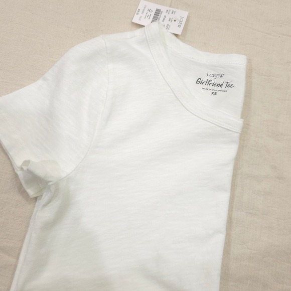 J.Crew Girlfriend Crewneck Tee - White/ Size XS - Picture 7 of 7